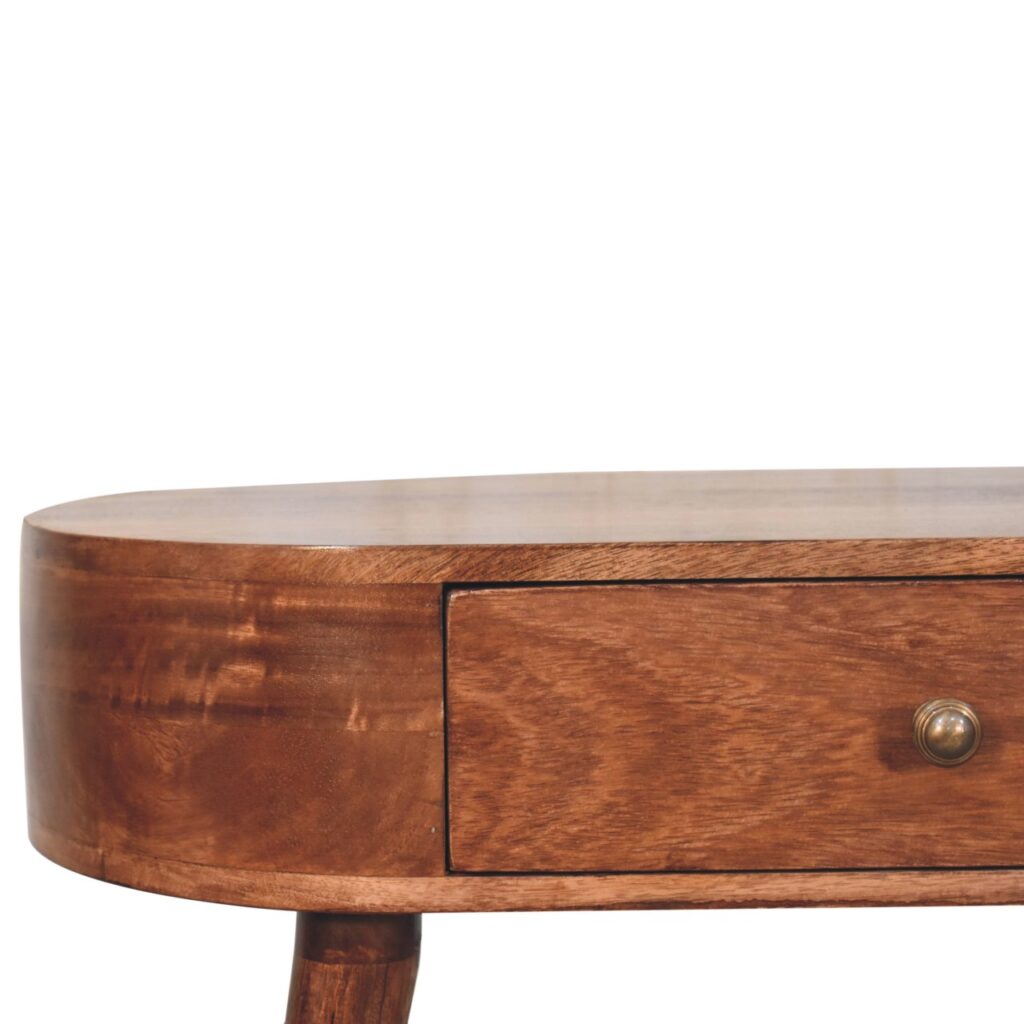 California Walnut Rounded Small Console Table - Image 5