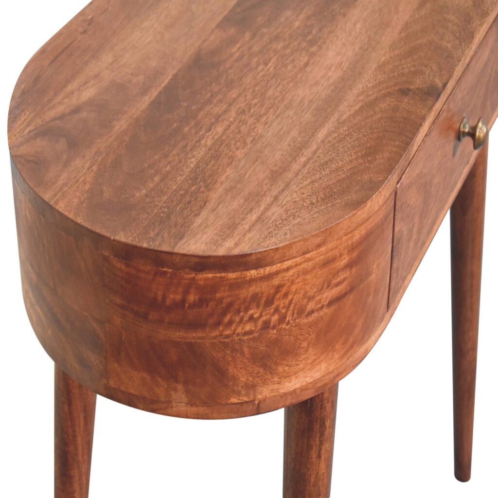 California Walnut Rounded Small Console Table - Image 6