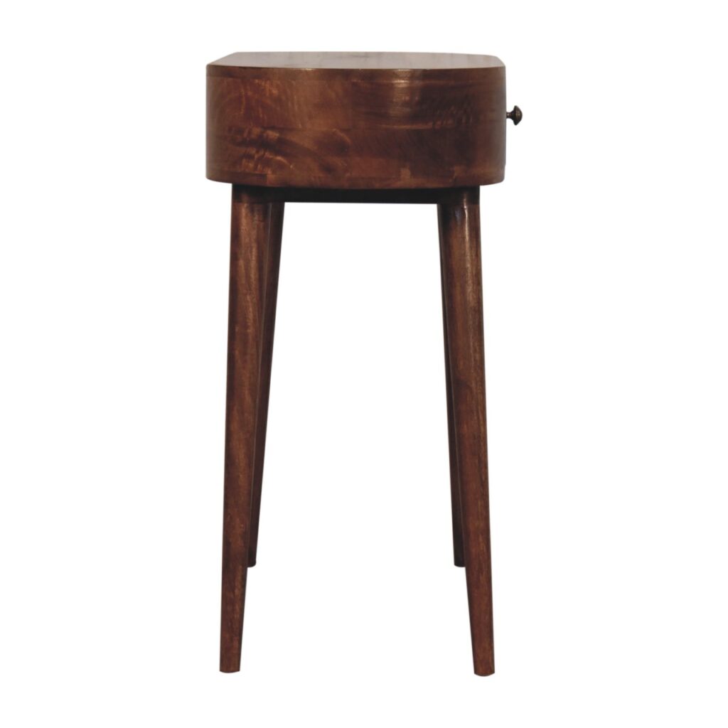 California Walnut Rounded Small Console Table - Image 9