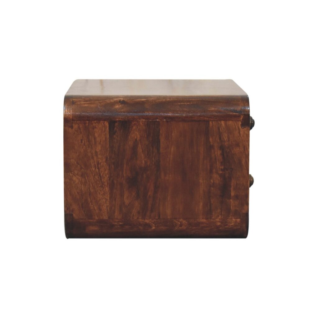 Curved California Walnut Wall Mounted Bedside - Image 8