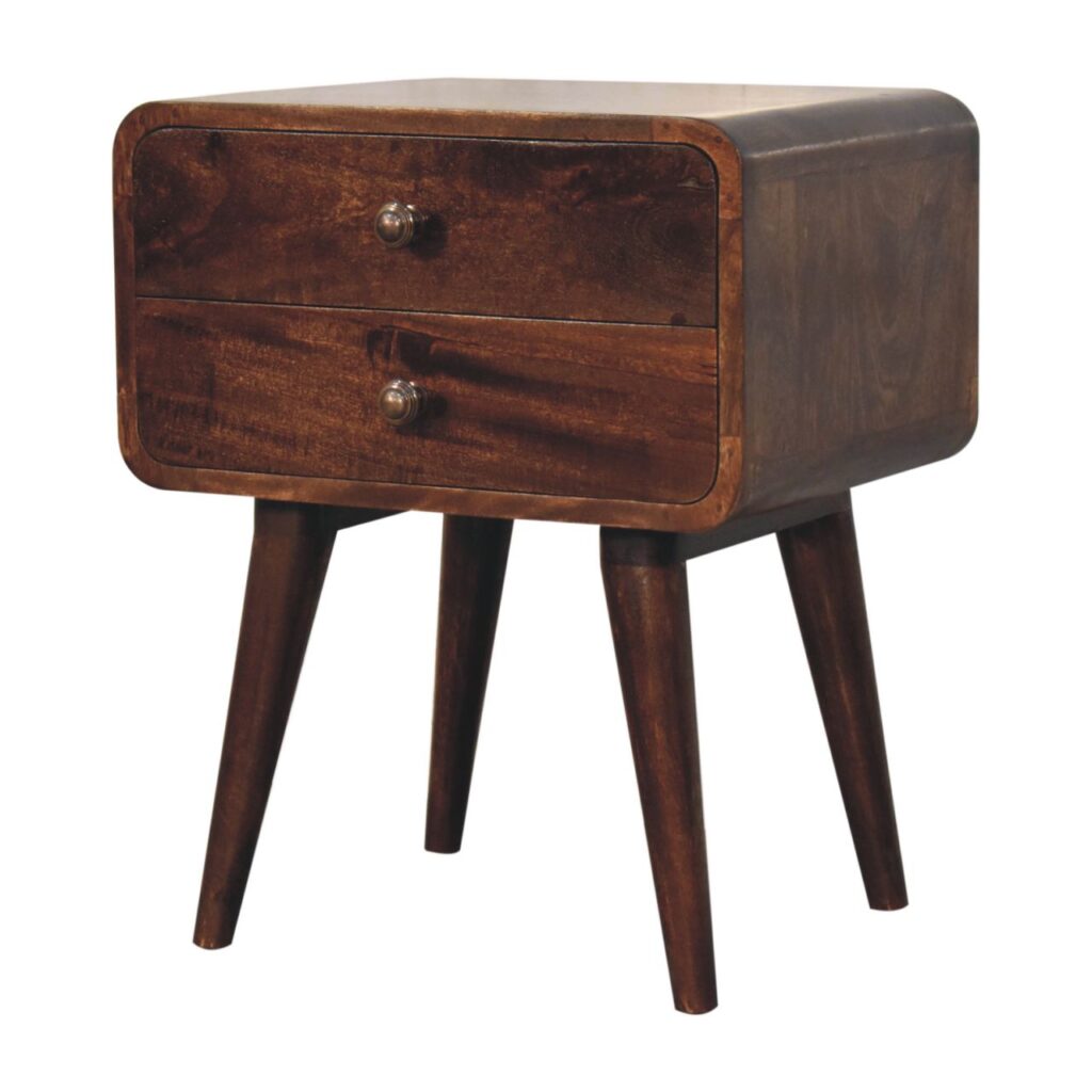 Curved California Walnut Bedside - Image 8