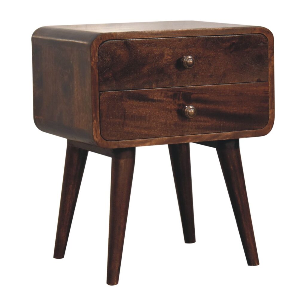 Curved California Walnut Bedside - Image 7