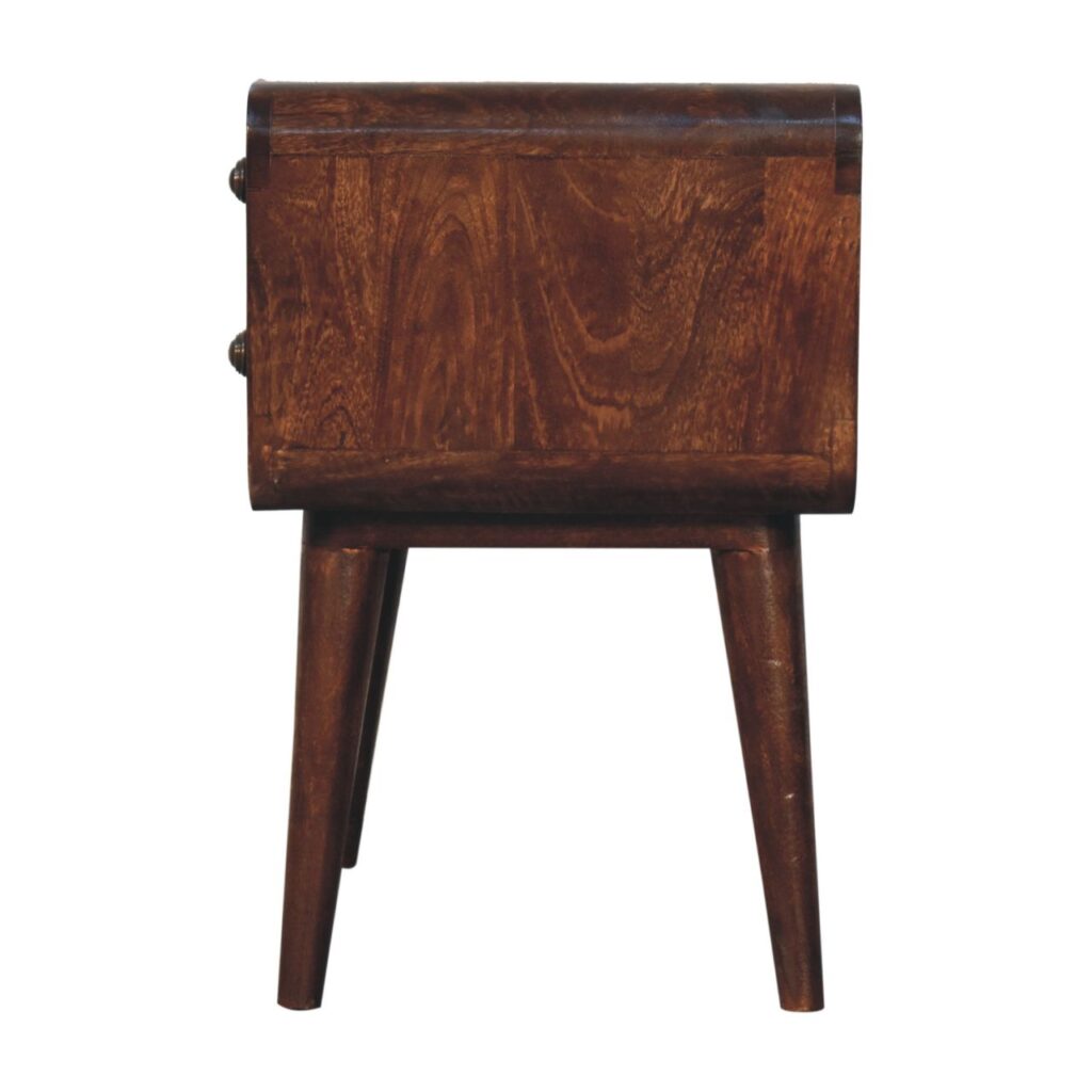 Curved California Walnut Bedside - Image 2