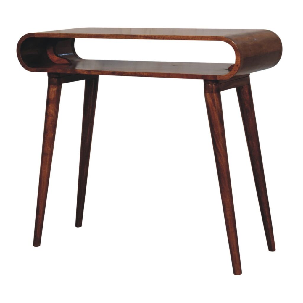 Amaya Honey Caramel Nordic Style Console Table - Image 3