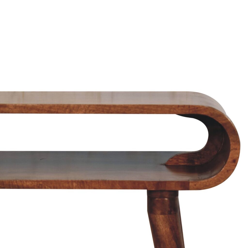 Amaya Honey Caramel Nordic Style Console Table - Image 6