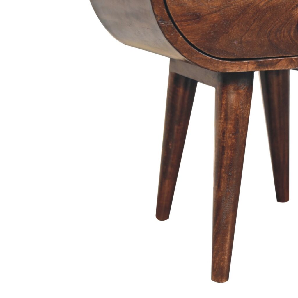 California Walnut Circular Bedside with Open Slot - Image 8