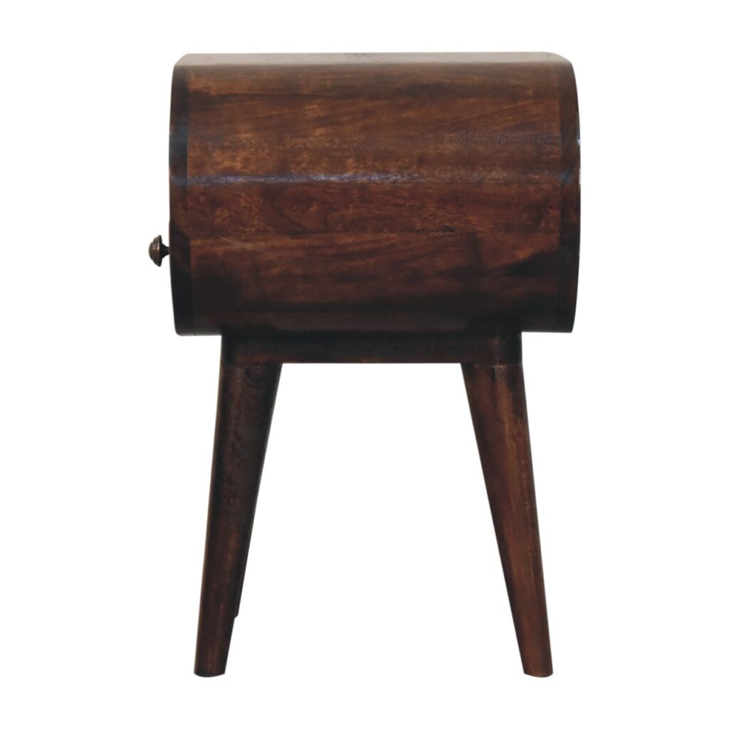 California Walnut Circular Bedside with Open Slot - Image 9