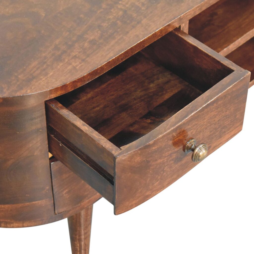 California Walnut Rounded Entertainment Unit - Image 7