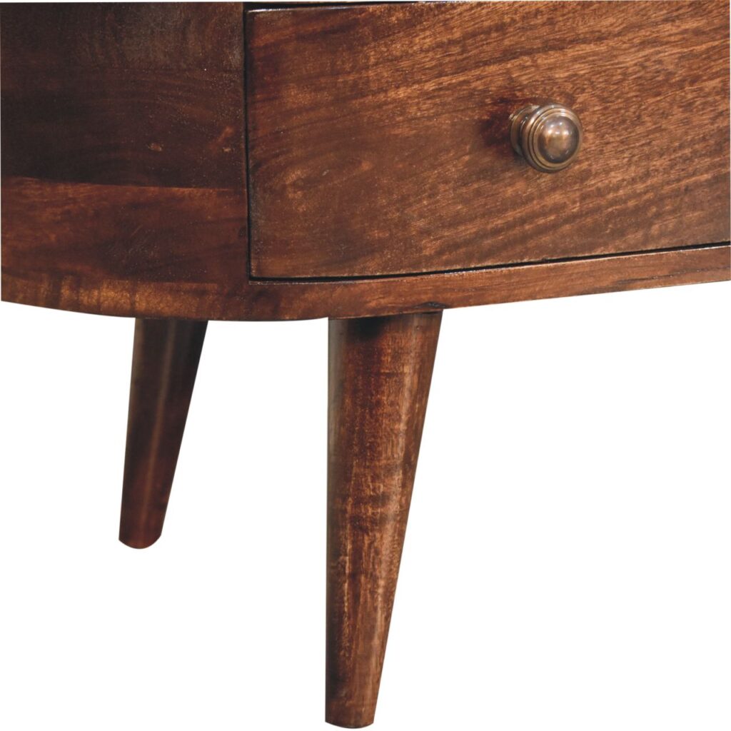 California Walnut Rounded Entertainment Unit - Image 8