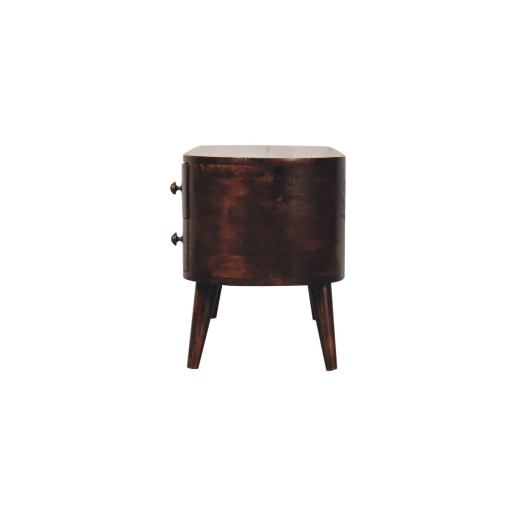 California Walnut Rounded Entertainment Unit - Image 9