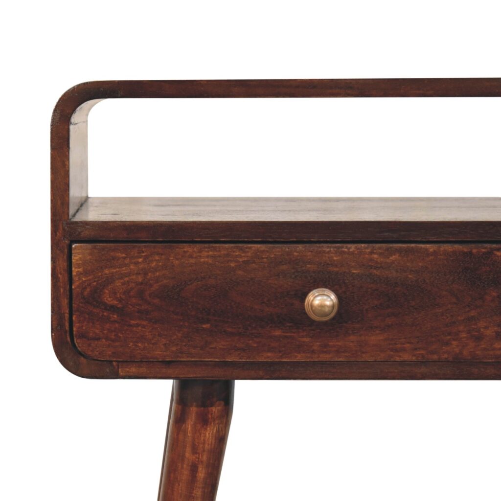 Curved California Walnut Console Table - Image 5