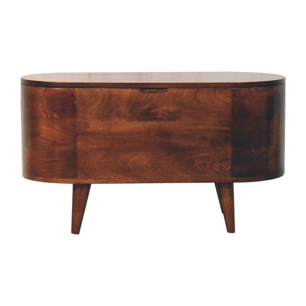 California Walnut Rounded Lid up Blanket Box - Image 2