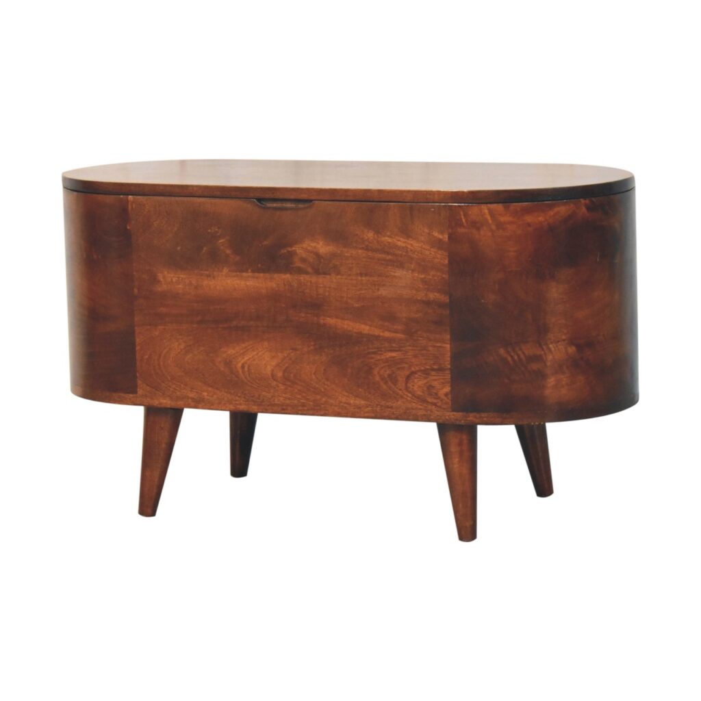 California Walnut Rounded Lid up Blanket Box - Image 3