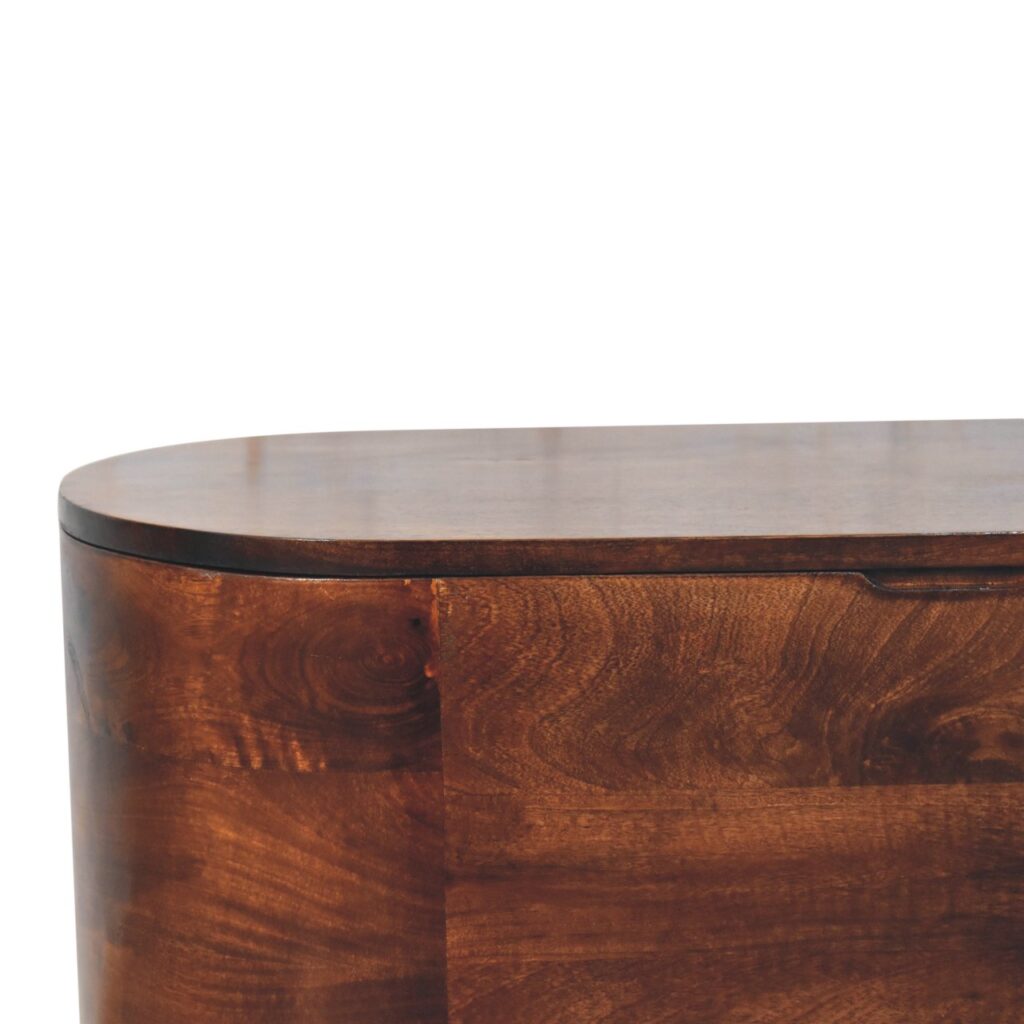 California Walnut Rounded Lid up Blanket Box - Image 5