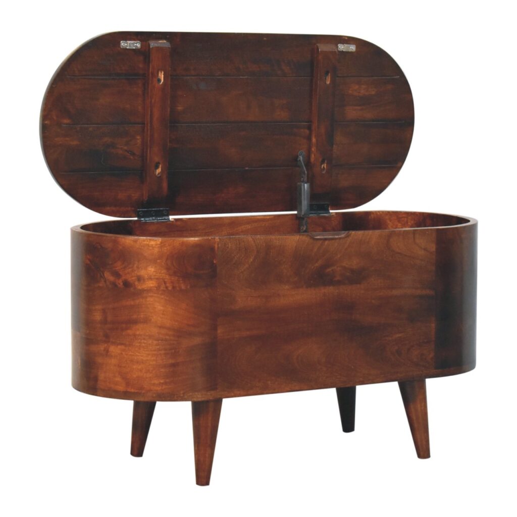 California Walnut Rounded Lid up Blanket Box - Image 7