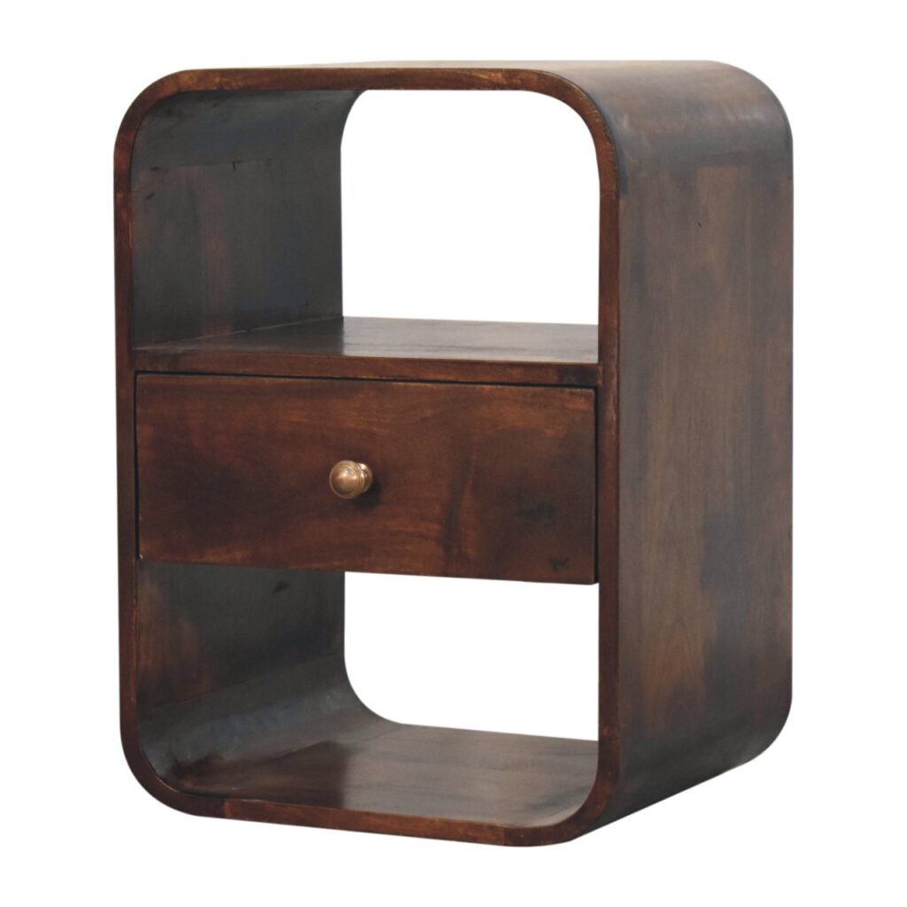 California Walnut Curved Edge Bedside - Image 4