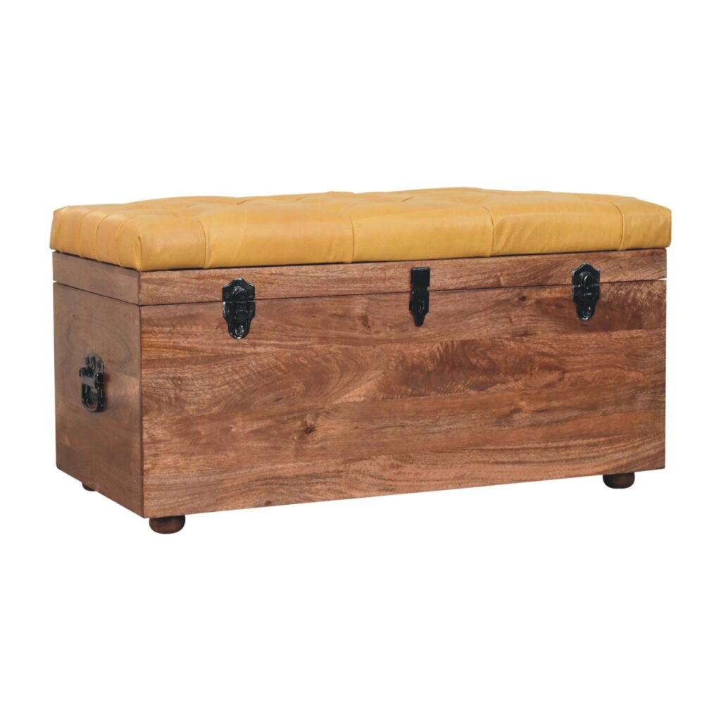 Buffalo Hide Honey Caramel Storage Trunk - Image 3