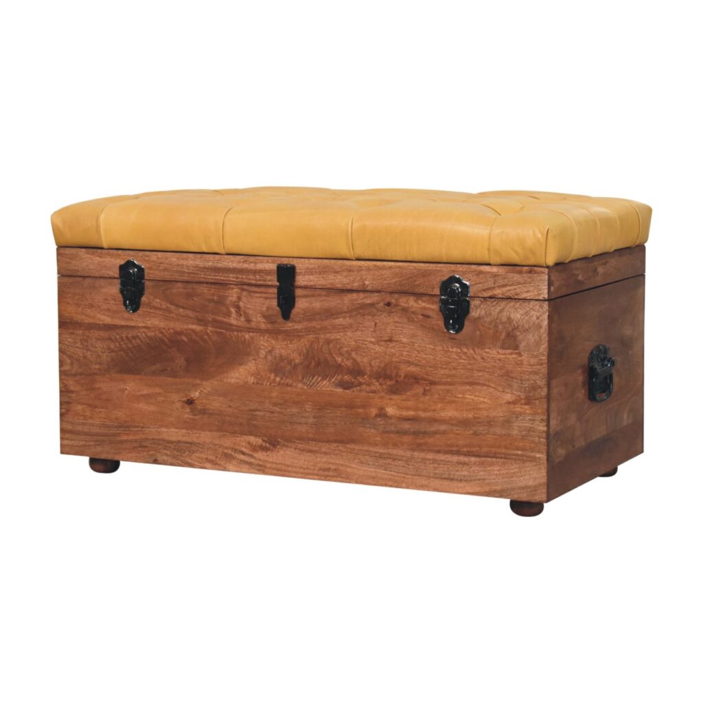 Buffalo Hide Honey Caramel Storage Trunk - Image 4