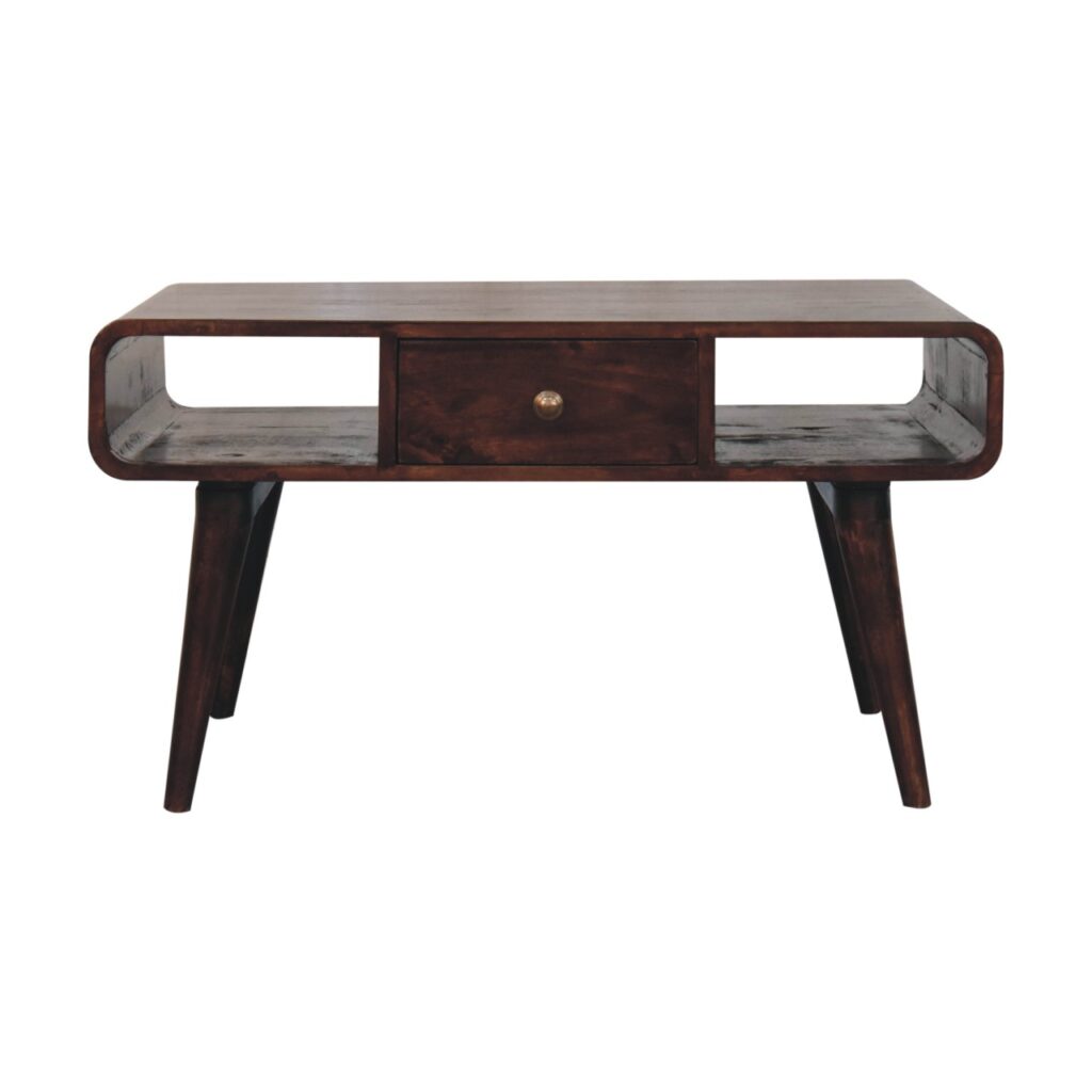 Curved California Walnut Coffee Table - Image 2