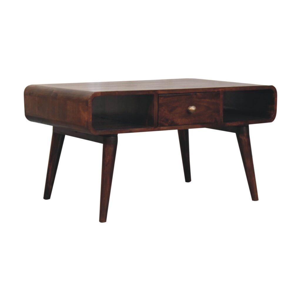 Curved California Walnut Coffee Table - Image 3