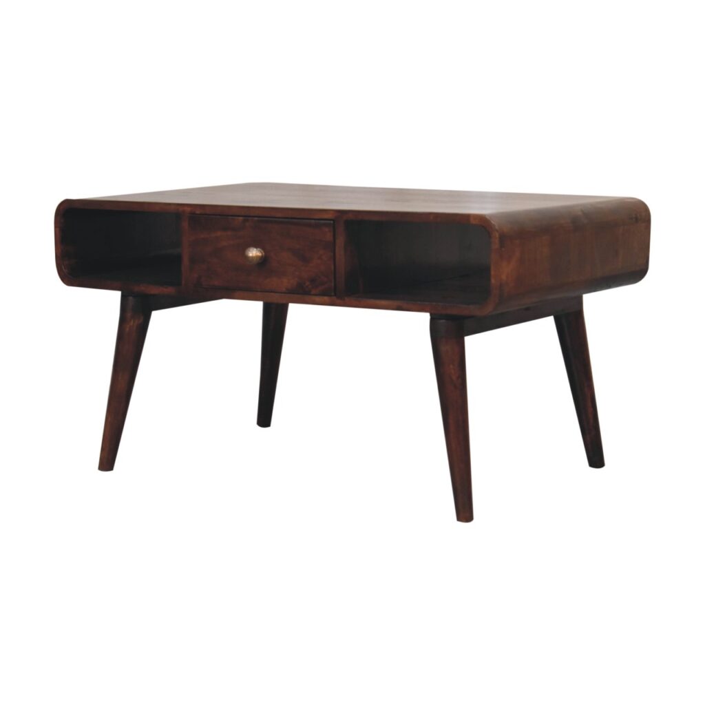 Curved California Walnut Coffee Table - Image 4