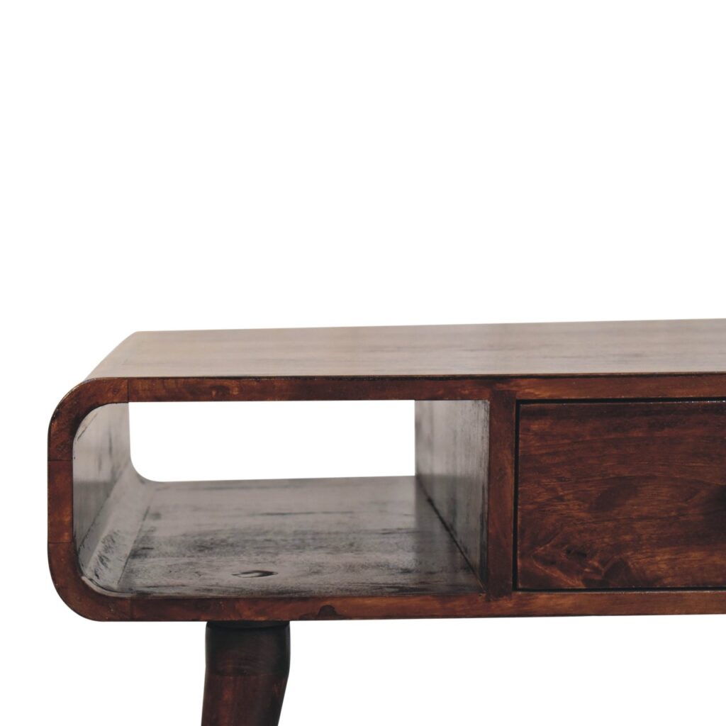 Curved California Walnut Coffee Table - Image 5