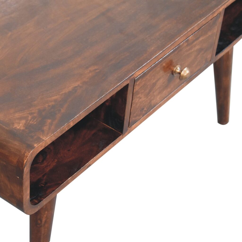 Curved California Walnut Coffee Table - Image 6