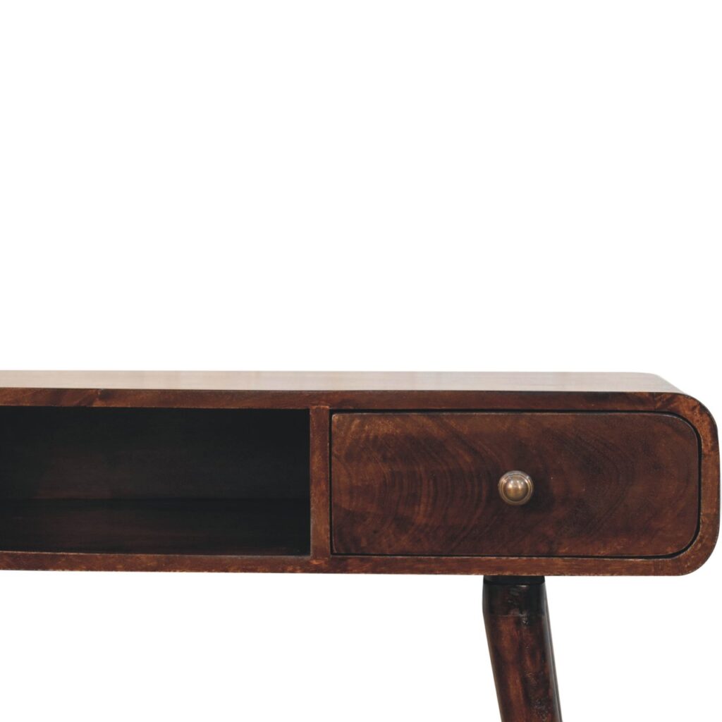 Curved California Walnut Writing Desk - Image 5