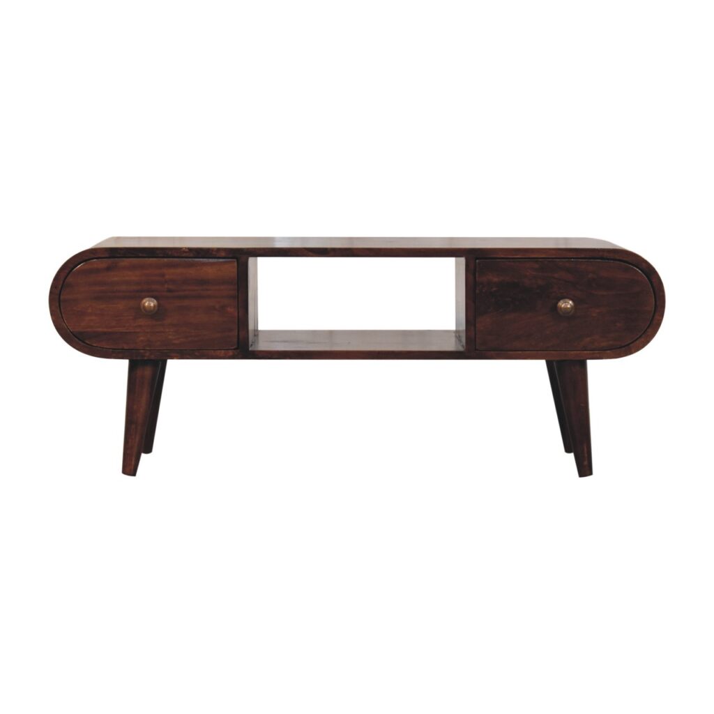 California Walnut Circular TV Unit - Image 2