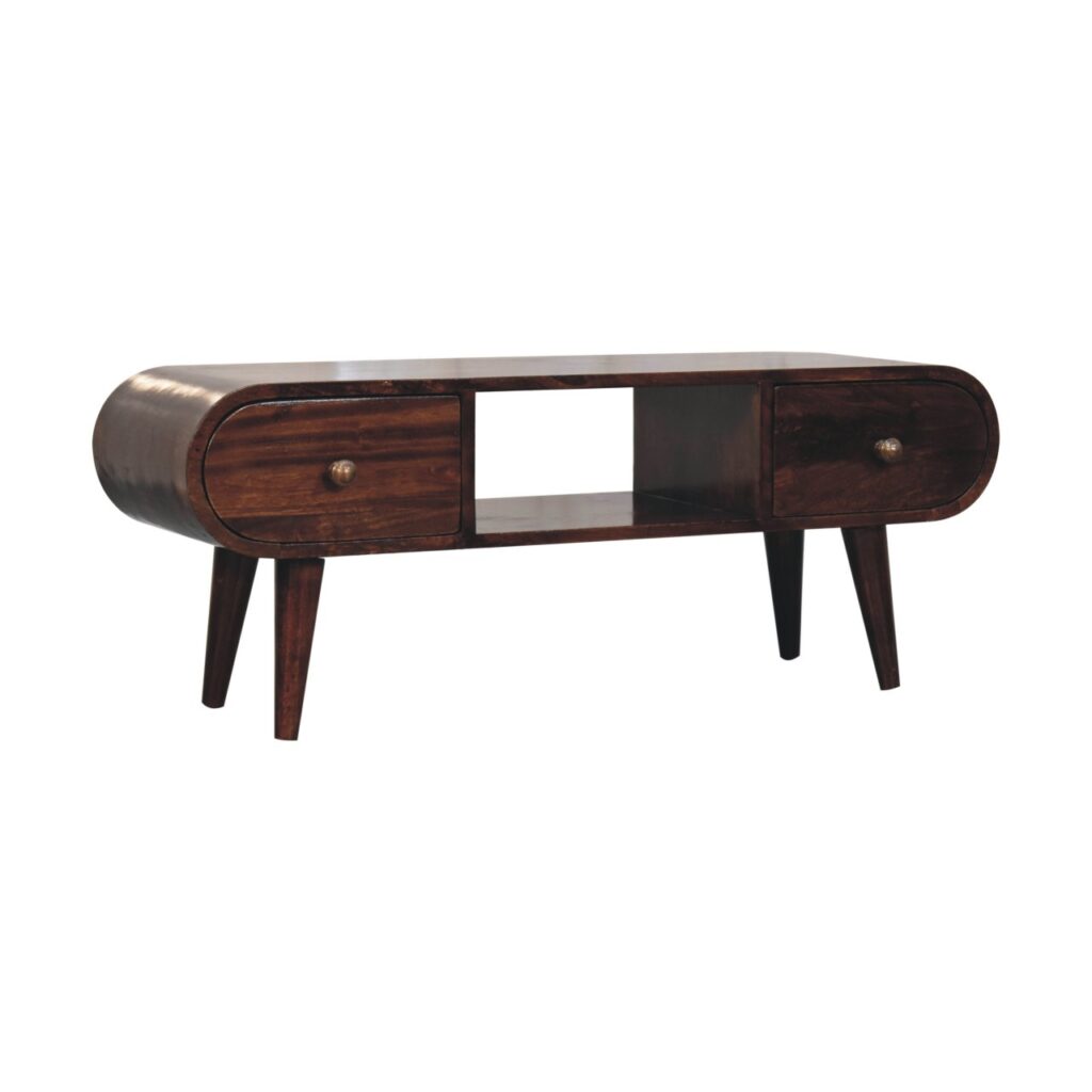 California Walnut Circular TV Unit - Image 3