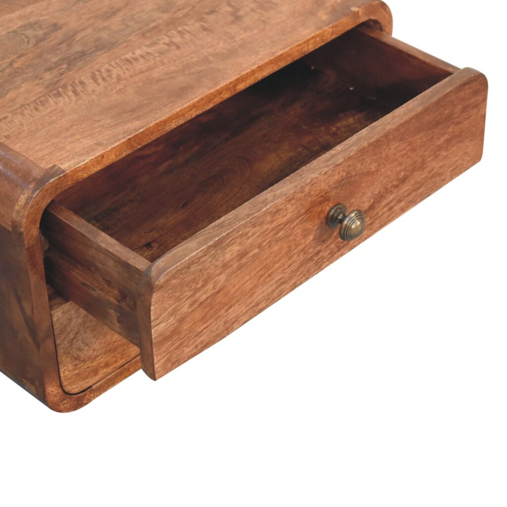 Honey Caramel 2 Drawer Floating Bedside - Image 6