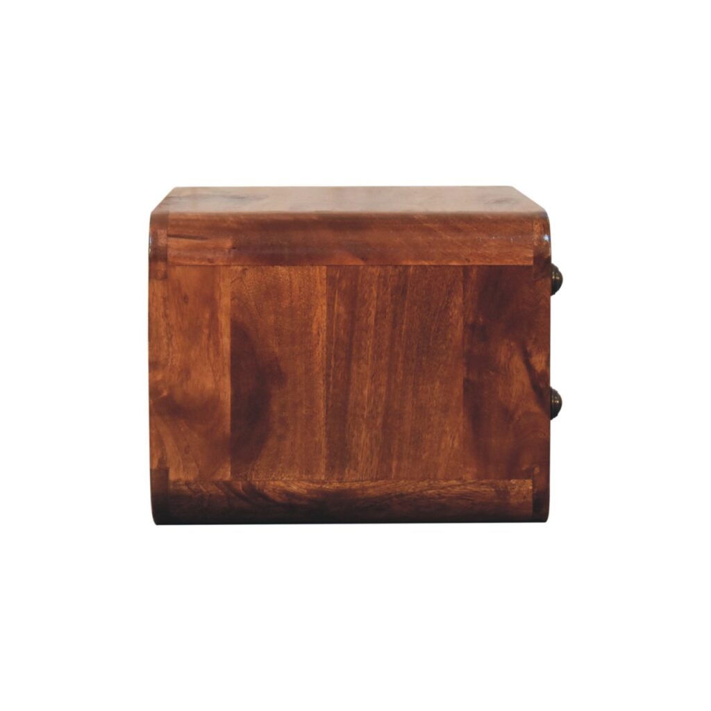 Honey Caramel 2 Drawer Floating Bedside - Image 7