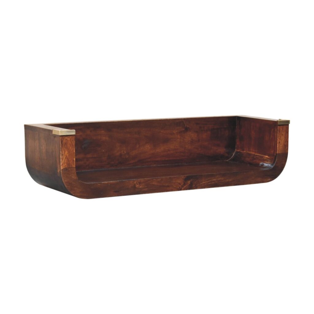 Indira California Walnut Floating Console Table - Image 2