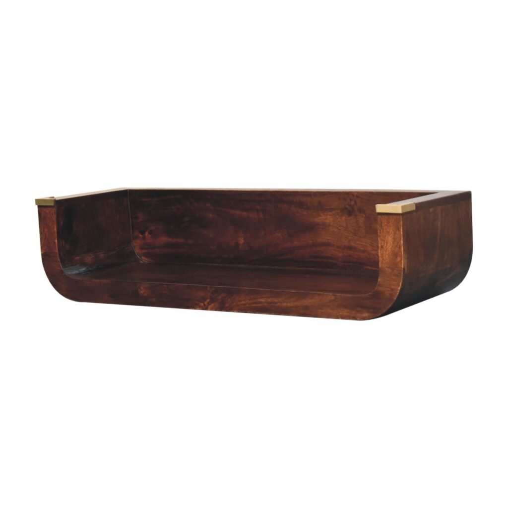 Indira California Walnut Floating Console Table - Image 3