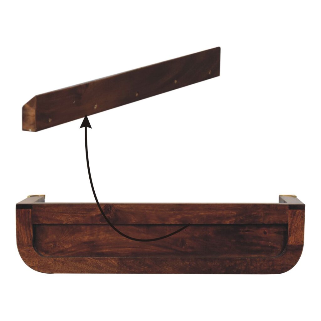 Indira California Walnut Floating Console Table - Image 9