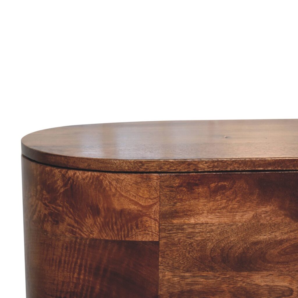 Honey Caramel Rounded Lid up Blanket Box - Image 5