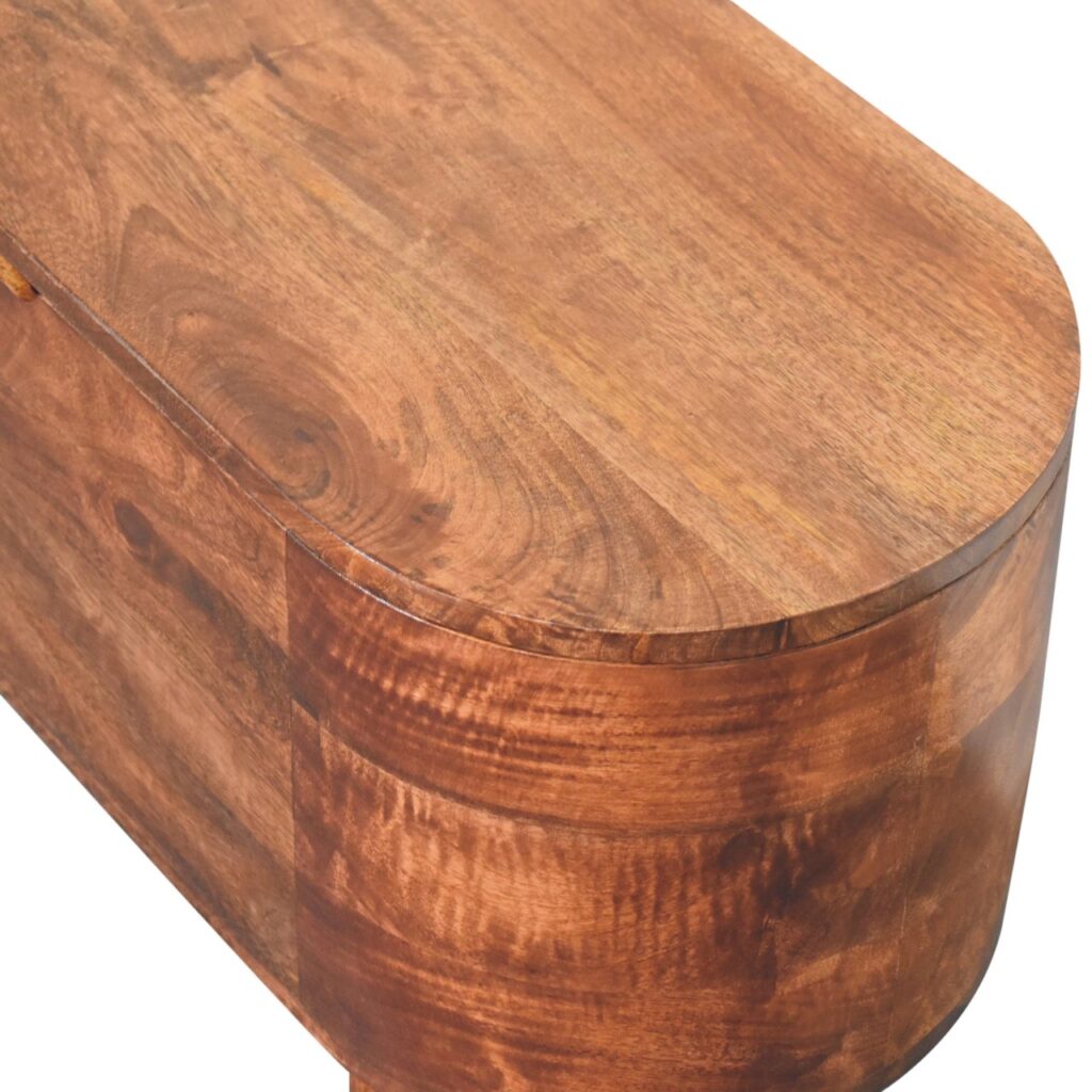 Honey Caramel Rounded Lid up Blanket Box - Image 6