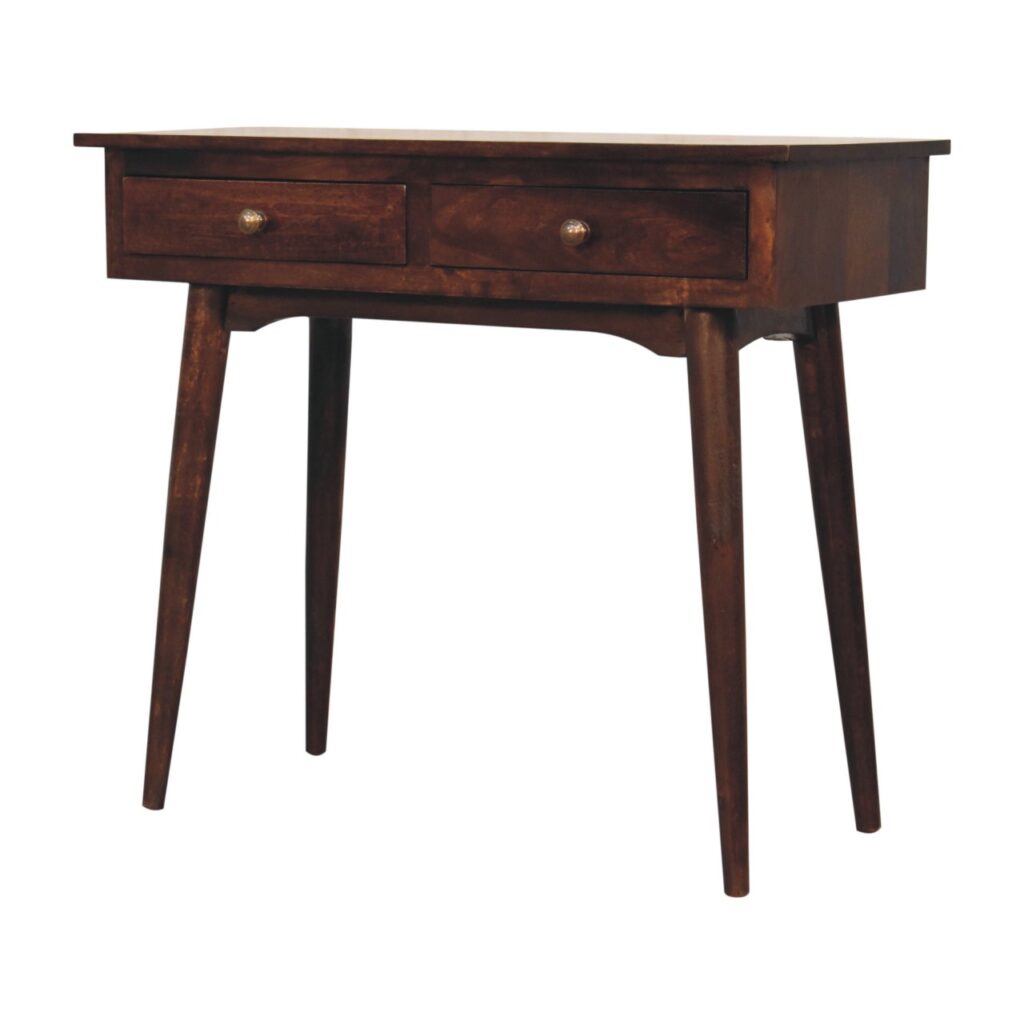 California Walnut Hallway 2 Drawer Console Table - Image 2