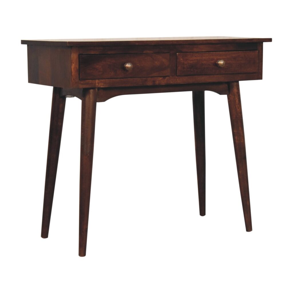 California Walnut Hallway 2 Drawer Console Table - Image 3