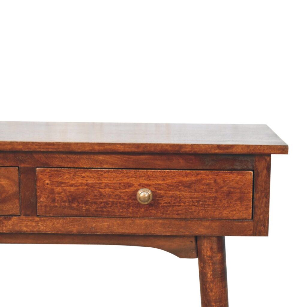 California Walnut Hallway 2 Drawer Console Table - Image 9