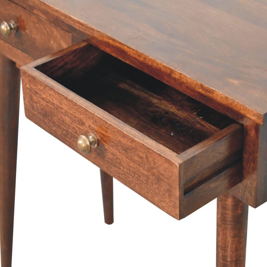 California Walnut Hallway 2 Drawer Console Table - Image 5