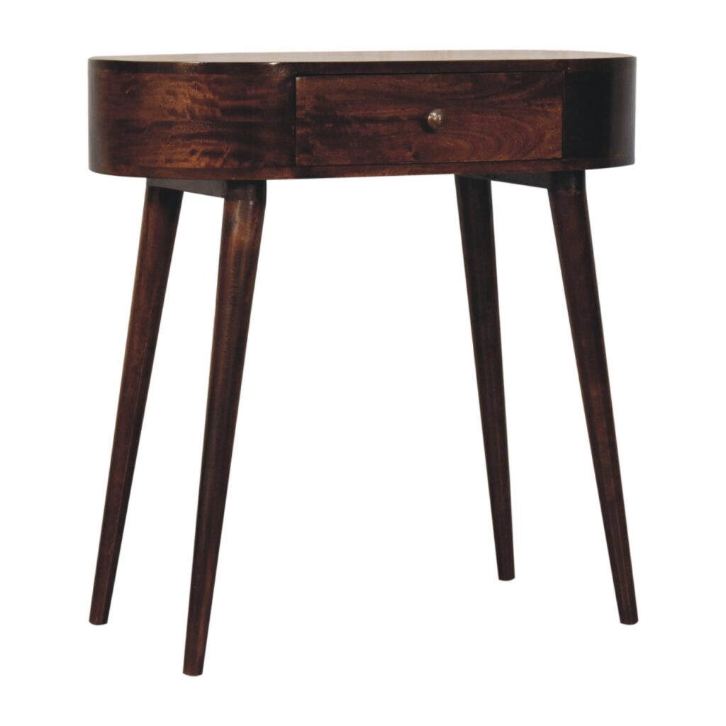 Honey Caramel Rounded Small Console Table - Image 2