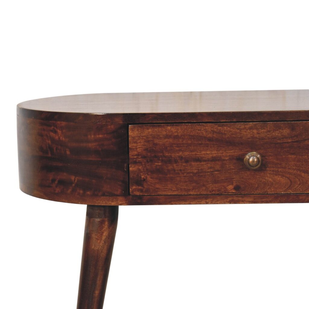 Honey Caramel Rounded Small Console Table - Image 4