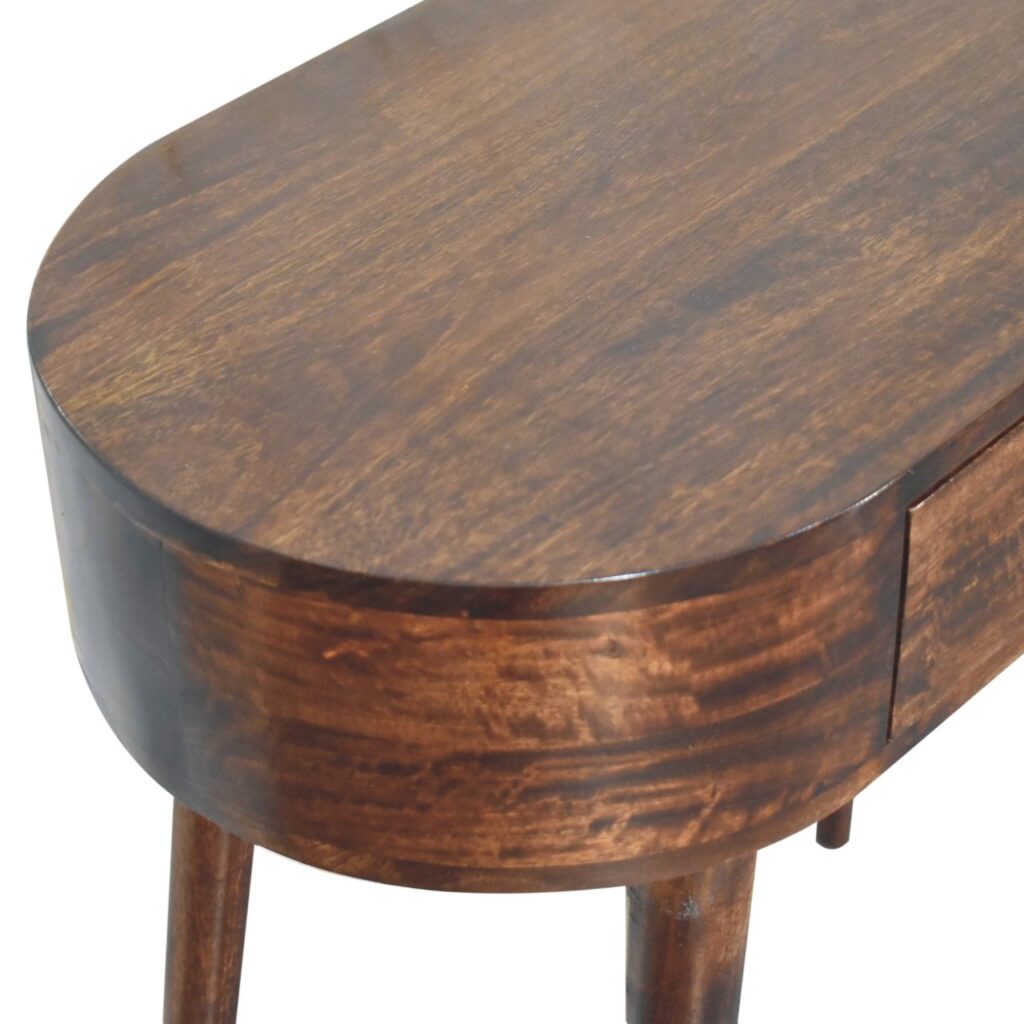 Honey Caramel Rounded Small Console Table - Image 5