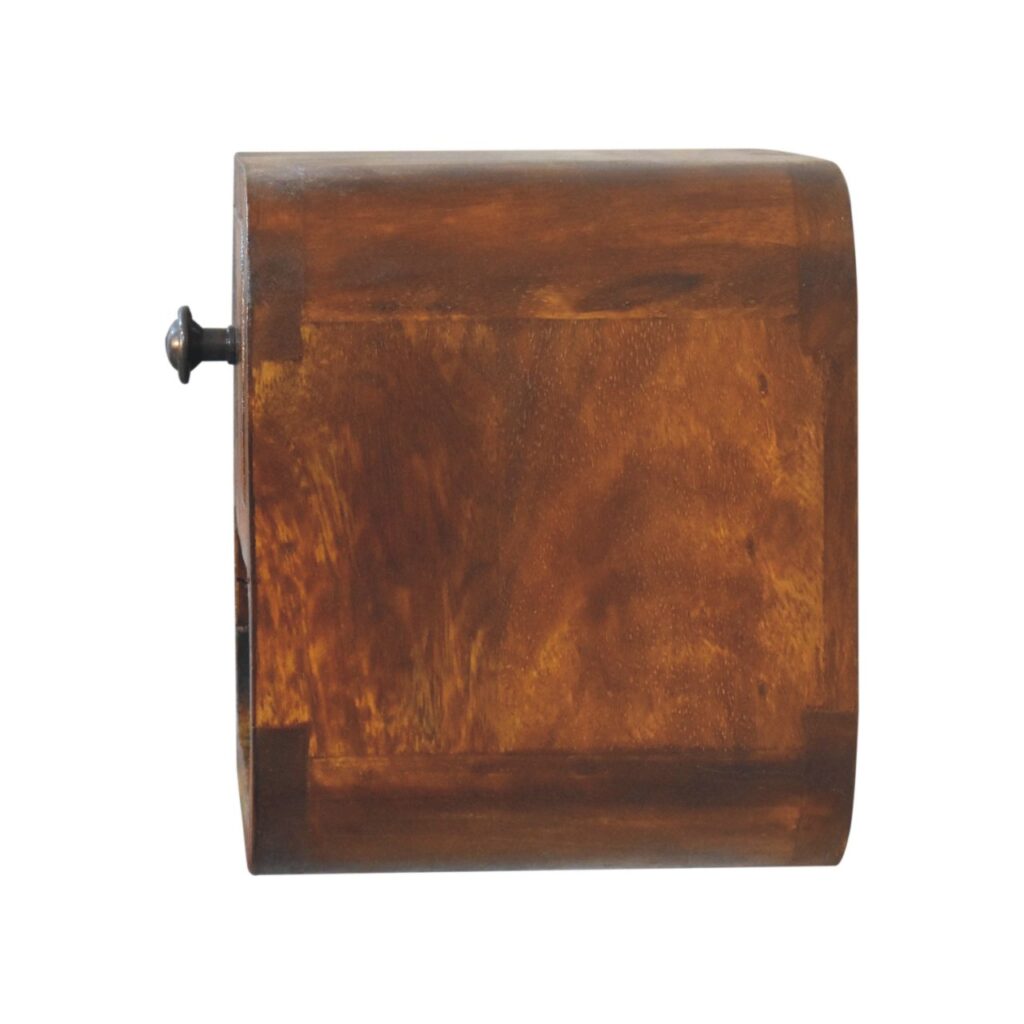 Extra Mini Curved Chestnut Bedside with Open Slot - Image 9