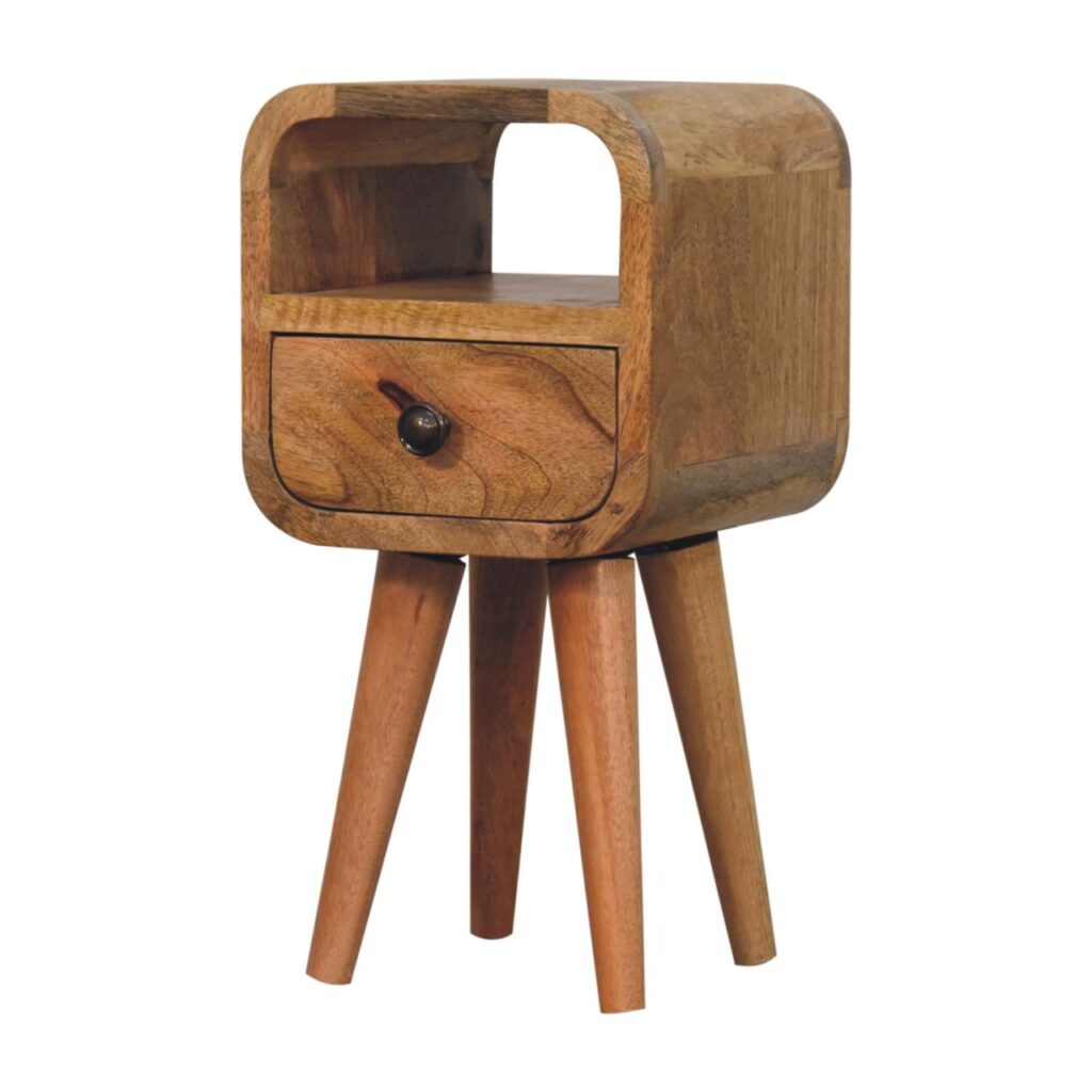 Extra Mini Oakish Curve Open Slot Bedside - Image 4