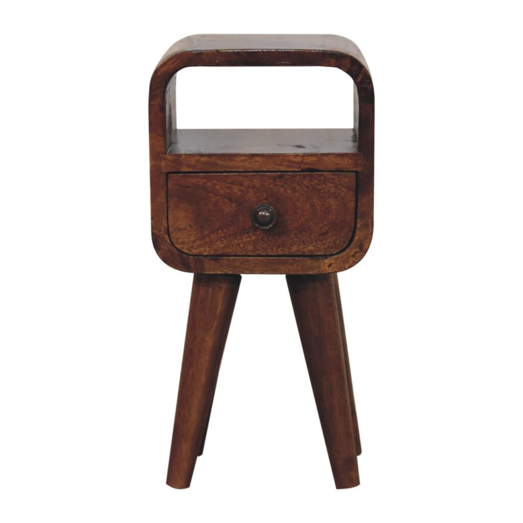 Extra Mini Chestnut Curve Open Slot Bedside - Image 2