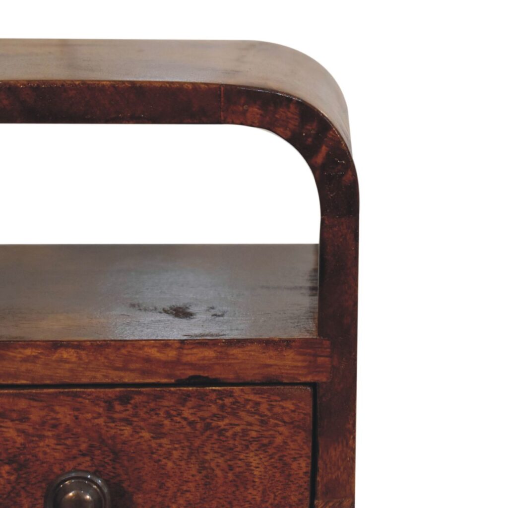 Extra Mini Chestnut Curve Open Slot Bedside - Image 5