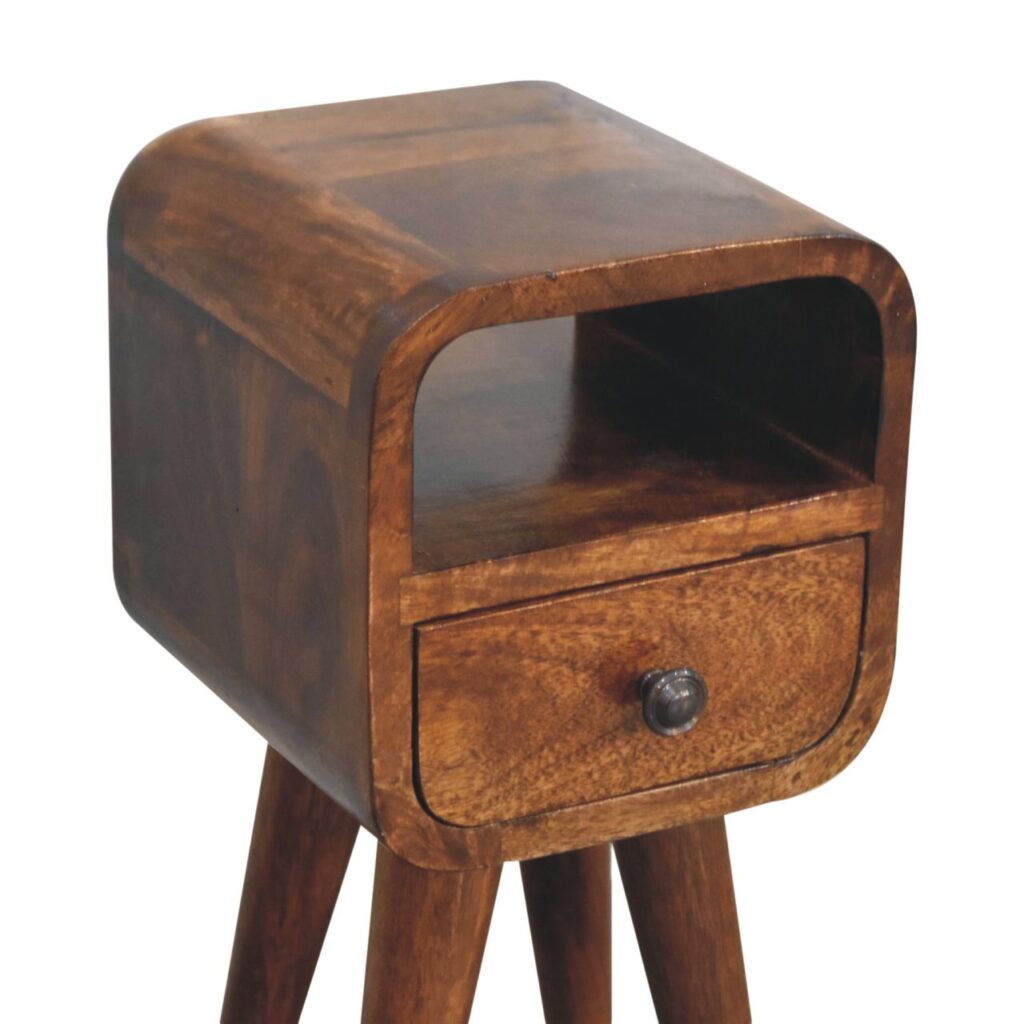 Extra Mini Chestnut Curve Open Slot Bedside - Image 6