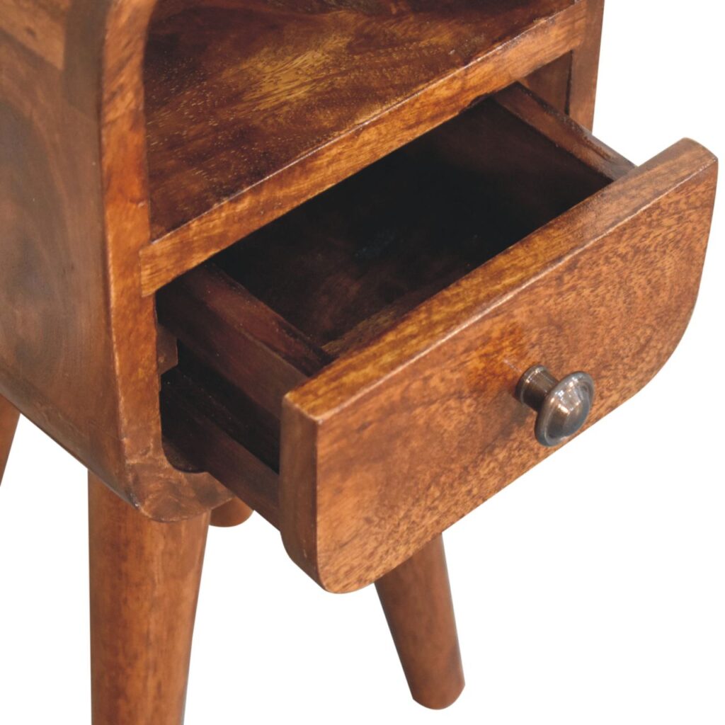 Extra Mini Chestnut Curve Open Slot Bedside - Image 7